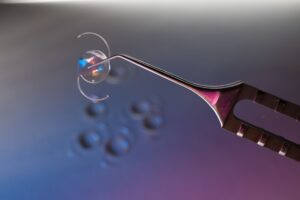 Surgical tool holding an intraocular lens implant